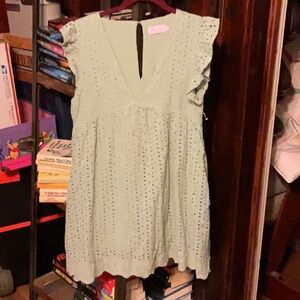 Pink Lily Sage Eyelet Dress